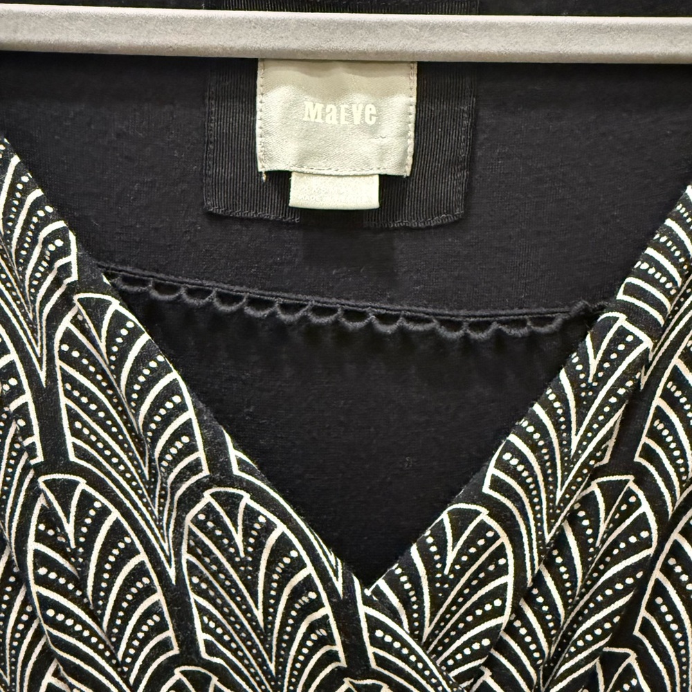 Maeve Black and White Art Deco Maxi Dress